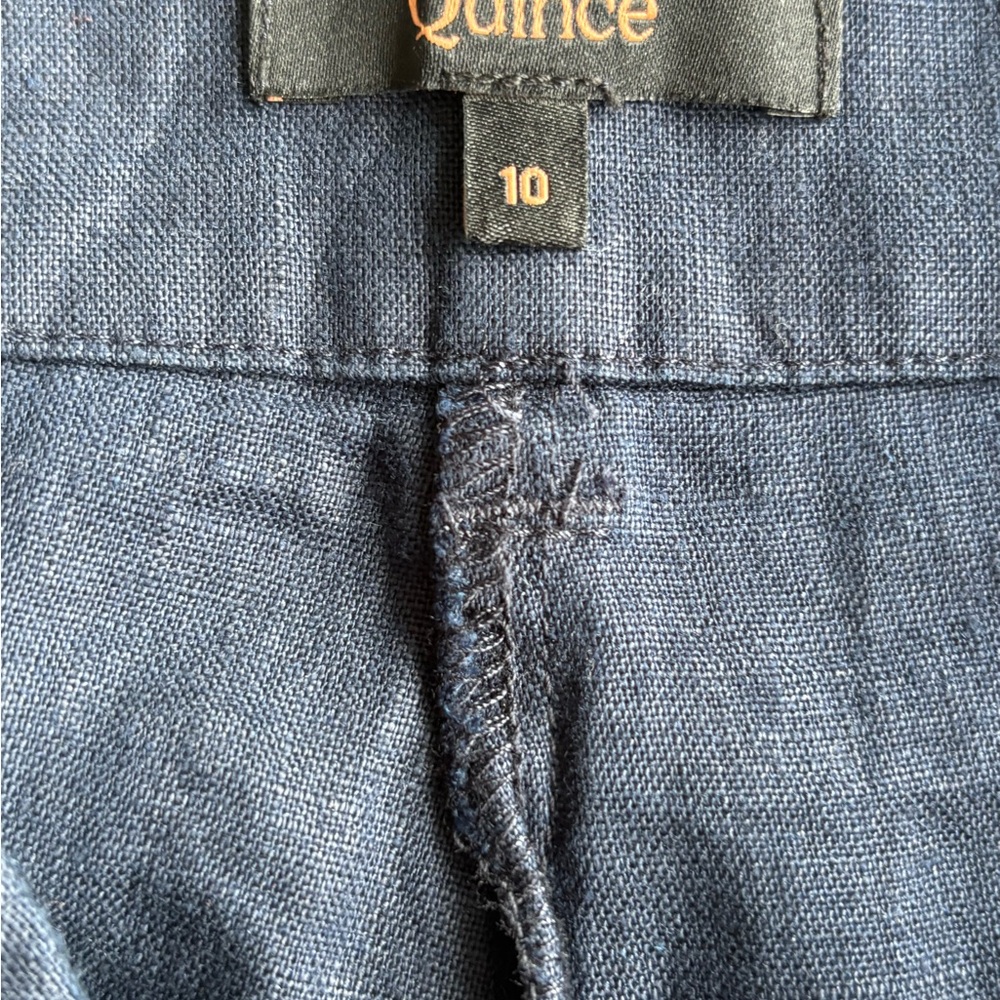 Quince European 100% Linen Patch Pocket Wide Leg Pant Size 10 - Picture 5 of 9